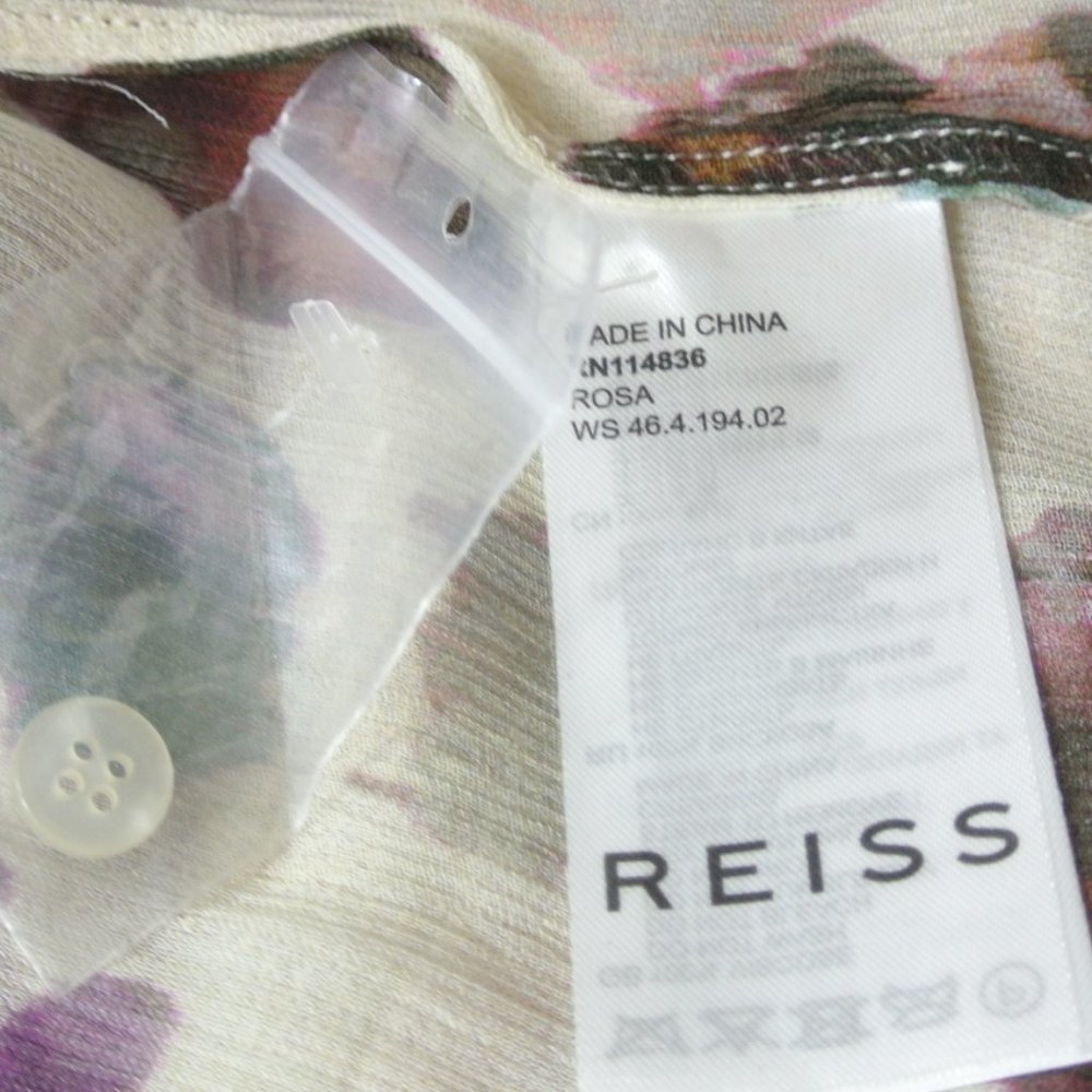 NEW REISS Rosa Romantic Floral Printed Blouse Size US 8 #337 - Picture 10 of 10